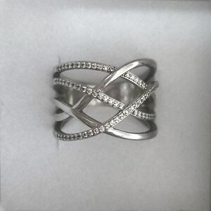 Silver Crisscross Ring